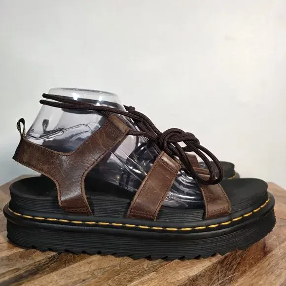 Dr. Martens Nartilla Gladiator Sandals US 10 Women’s Brown Leather Platform - Picture 1 of 10